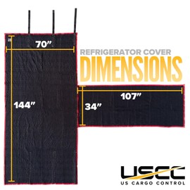 US Cargo Control Quilted Refrigerator Covers 70" x 38" (2-Pack), Quilted Fridge Covers with Hook & Loop Straps, Cotton/Polyester Quilted Furniture Pads for Moving, Reusable, Fits Residential Fridges