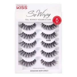 Pack x5 Pares Pestañas Postizas Ligeras Kiss So Wispy