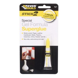 Everbuild Stick2 Superglue Gel – High Viscosity – Fast Curing – Non-Drip – High Strength – Clear – 3g Tube