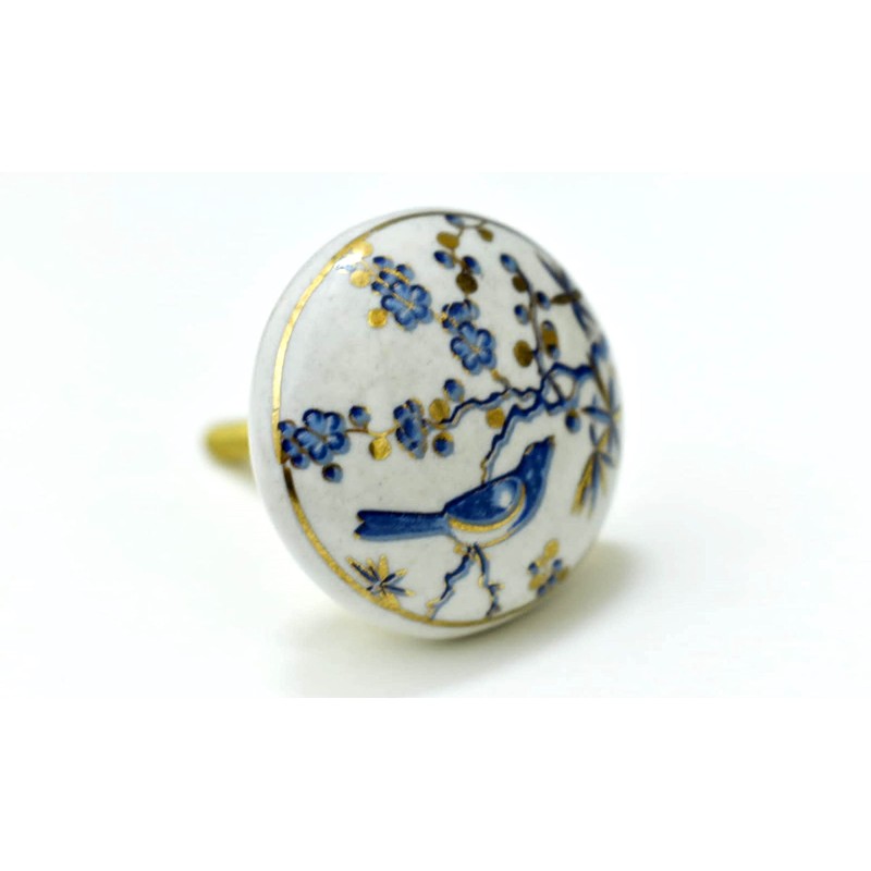 ARTISNO Bird Ceramic Knobs Kitchen Cabinet Drawer Knobs Hardware Knobs