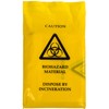 White Hinge 25 Count Yellow Biohazard Resistant Clinical Waste Bags