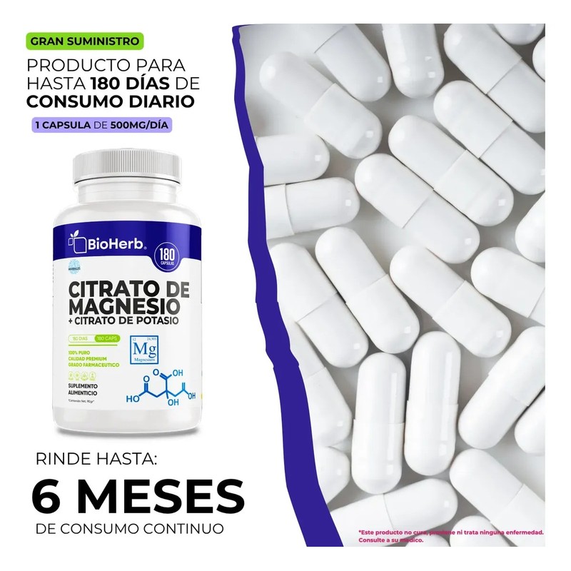 Citrato De Magnesio Citrato De Potasio 100 Puro 12 Mag