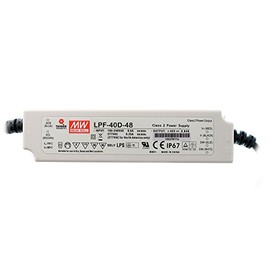 MEAN WELL LPF-40D-48 Class 2 Switching LED Driver Power Supply, IP67 Encapsulated, 3 in 1 Dimming, 48VDC, 840 mA, 40 Watt