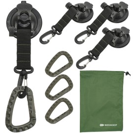 Nesekt Suction Cup Hook, 360° Rotatable Swivel Hook & Carabiner, Unique Stainless Steel Pipe Reinforced Construction, Storage Bag Included, Hanging Clamp, 2.6 inches (65 mm) x 4