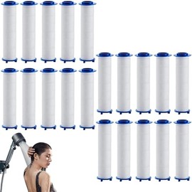 20Pcs Drivese ShowerHead Filters, 2.75 Inch Ion Shower Dropse Head Filter PP Cotton Replacement Cartridge, Water Filter Core Cotton For Handheld Showerheads