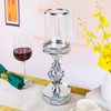 Hanjue Crystal Candle Holders for Pillar Candle, Metal Crystal Candle