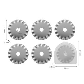 5 Pcs 28mm Pinking Rotary Cutter Blades, Bestgle Decorative Rotary Blades Replacement Rotary Cutter Blade for Quilting Sewing - Fits Fiskars, OLFA