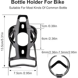 2Pcs Bicycle Bottle Cages with Screws and Tool, Bike Water Bottle Cage,Bike Water Bottle Holder Brackets,Cycling Bicycle Water Bottle Cage,Cycling Cup Holder for Road/Mountain Bikes, Black