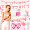 Pink Bow Party Decorations, 47 Pcs Coquette Birthday Party Decorations,