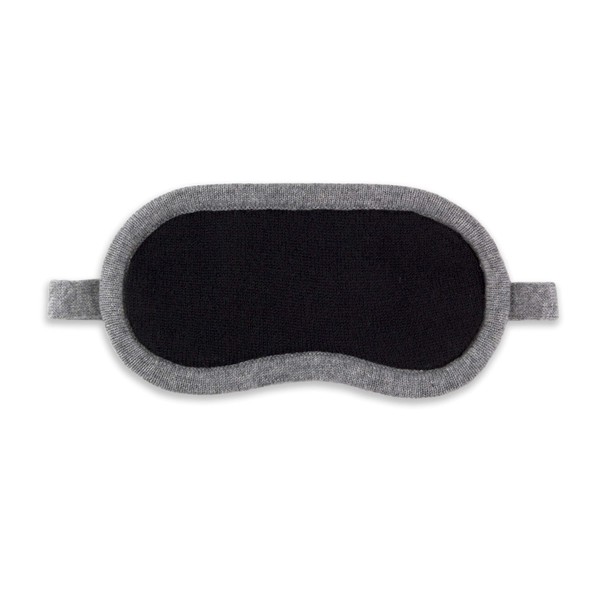 Jet&Bo 100% Pure Cashmere Eye Mask Black & Gray in Gift Box