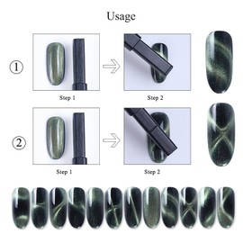 XEAOHESY 3 Pieces Cat Eye Magnet for Nails Nail Magnet Tool Set Double-Headed Nail Art Magnet Stick Multi-Function Magnet Board Cylindrical Cat Eye Magne 3D Magnetic for Cat Eye Gel Polish Nail Art