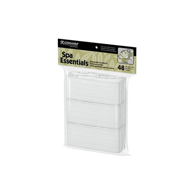 Graham Professional Products Spa Essentials Disposable Headbands, female, 48 Count,