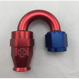 Fasster W630P -6AN 180° degree Hose End / PTFE / Teflon Swivel 6 AN Fitting -6 Polished