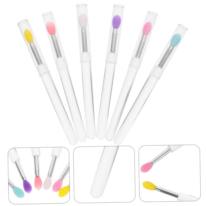 SAFIGLE 6pcs Lip Brush Covers Multi-purpose Lip Makeup Applicators for