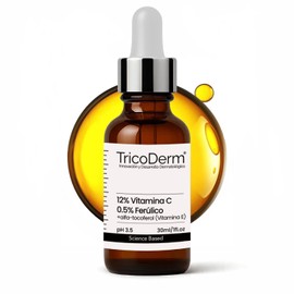 Vitamina C 12% Sérum Facial Antimanchas y Luminosidad | Antioxidante Estabilizado con Ácido Ferúlico + Vitamina E | Alta Eficacia sin Irritación, 30ml