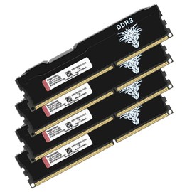DDR3 32GB Kit (8GBx4) Desktop RAM 1866MHz PC3-14900 UDIMM Non-ECC Unbuffered 1.5V 2Rx8 Dual Rank 240 Pin CL13 PC Computer Memory Upgrade Module (Black)