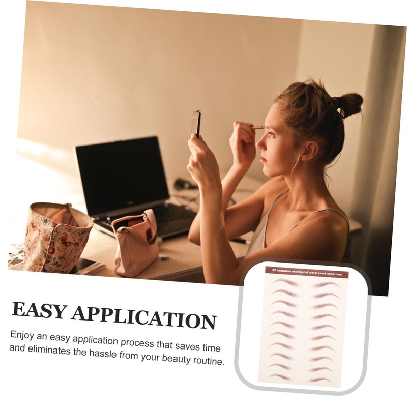 VICASKY Eyebrow Stickers Tattoo Brown 3 Sheets Set Waterproof Eyebrow