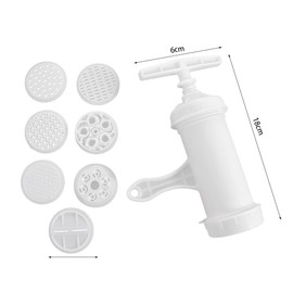 Manual Pasta Machine,White Noodle Making Machine with 7 Different Printing Molds,Plastic Noodle Press Maker,Noodle Maker Cutter Press Mould