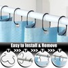 Shower Curtain Rings, 26 Pcs Black Metal Curtain Rings, Rustproof