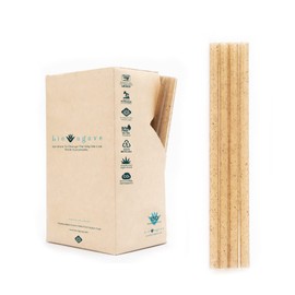 BIO AGAVE Biodegradable 8.25" Standard Straws Made From Agave Fibers 150 Pcs | Plant-Based Eco-Friendly Products |Reusable Straws | Plastic-Free | Gluten-Free