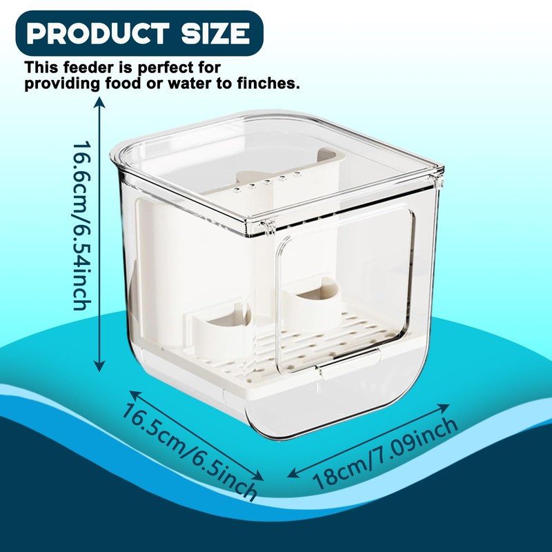 Pcmursal No Mess Bird Feeder for Cage, Hanging Bird Bath