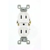 Leviton 223-W 15 Amp, 125V, Duplex Receptacle, Residential Grade, Non-Grounded,