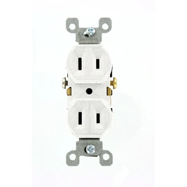 Leviton 223-W 15 Amp, 125V, Duplex Receptacle, Residential Grade, Non-Grounded, White, 10-Packwhite