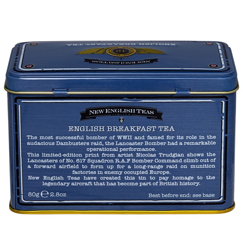 New English Teas Lancaster Bomber Tea Tin with 40 Breakfast