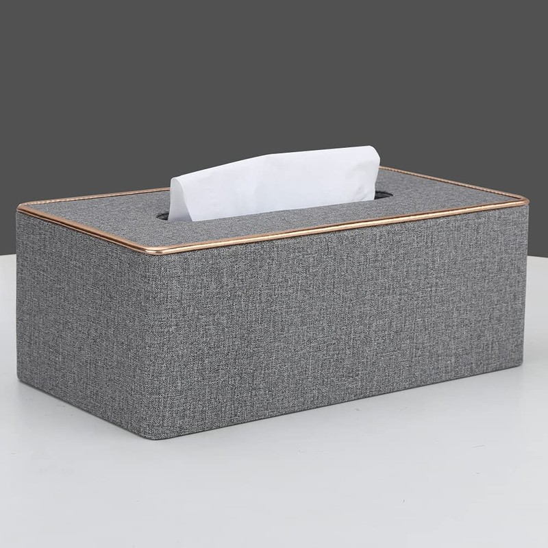 KINGFOM Tissue Box Cover PU Leather Rectangle Tissue Box Holder