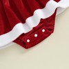 Gaono Baby Girl Christmas Romper Dress Red Velvet Long Sleeve