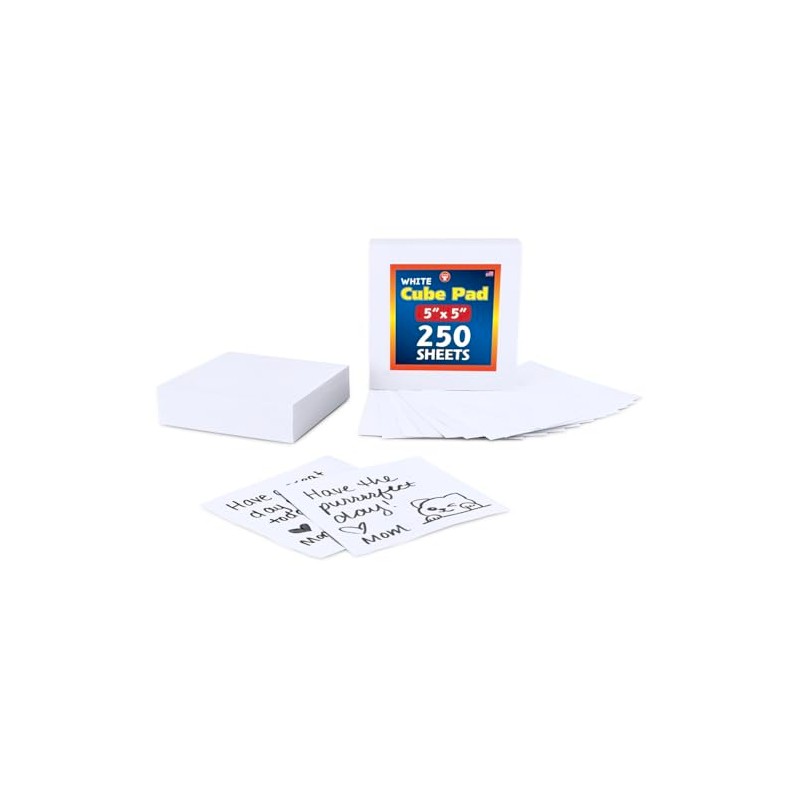 Hygloss Note Paper Cube Pad - 5" Square Memo Pad