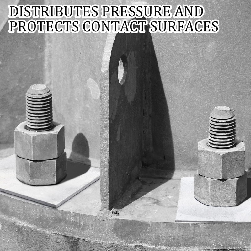 Pelopy 10-Pack Galvanized Square Washers Plates, 5/8 ID, 3.75 x