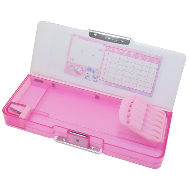 Unicorn Rosette [Pencil Case] Compact Double-Sided Opening Pen Case /