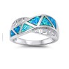 CloseoutWarehouse Triangles & Greek Pattern Infinity Bind Ring Blue Simulated