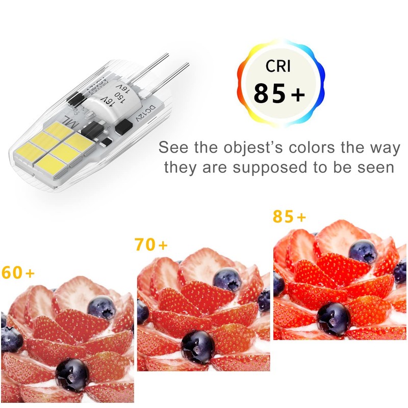 YUIIP G4 LED Light Bulbs 6000K Daylight White, 2W Equivalent
