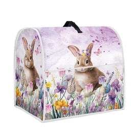 TODIYADDU Cute Rabbit Dust Cover Egg Tulip Stand Mixer Kitchen Appliance Cover with Handle and Storage Pocket for Recipe Cards/Cooking Utensils/Spoon Kitchen Aid Mixer Accessories Home Decor, S