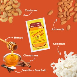 Ground Up Almond & Cashew Nut Butter - Snickerdoodle - Peanut-Free, Dairy-Free, Gluten-Free, Vegan - 10 Pouches
