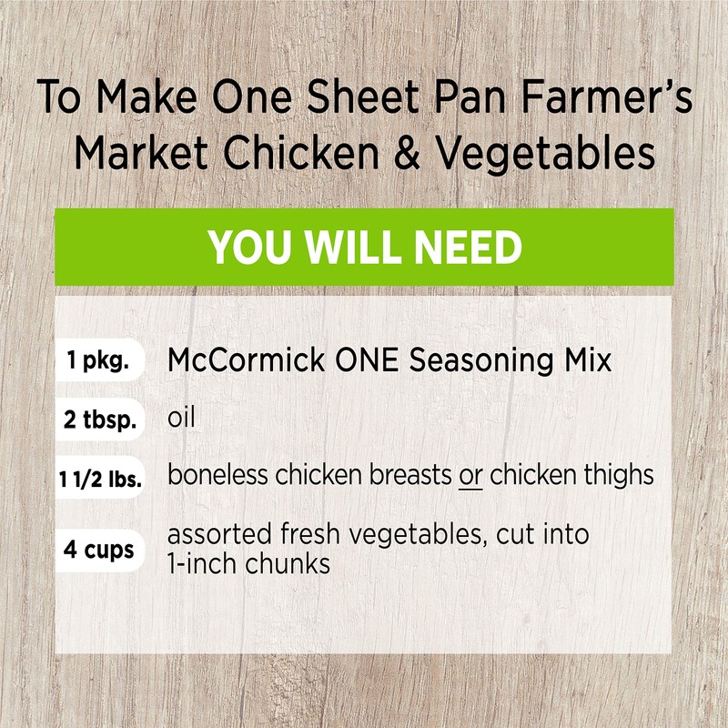 McCormick ONE Sheet Pan Farmer's Market Chicken & Vegetables Seasoning