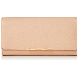 You By Ungaro UULW6AT4 Long Wallet, Cowhide Leather, Embossed Logo Brooch, Double Zipper, Double Button Type, beige