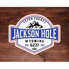 Skiing Jackson Hole Wyoming Decal Sticker  3.5" x 2.75" Ski Vinyl
