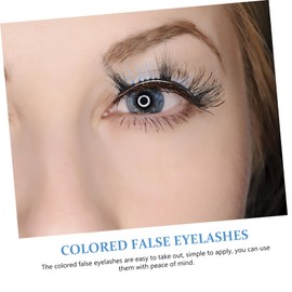 WOONEKY 3 Pairs Colored Fake Eyelashes for Cosplay Makeup Natural Look False Lashes with Safe Materials for Parties Events and Daily Wear