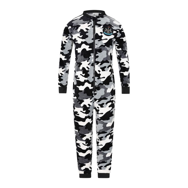 Newcastle United Fleece-Schlafanzug für Jungen, Camouflage, mit Sporen, Schwarz ,