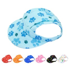 PET SHOW Dog Baseball Cap Dog Paw Print Peaked Cap Pet Sun Hats with Ear Holes Sport Hat for Small Medium Doggies Adjustable Drawstring Puppies Cats Visor Hat Girls Boys Blue/XXS