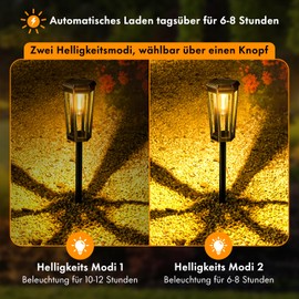 MAGGIFT Solar Lights for Outdoors, 2 Pieces Garden Solar Lights Outdoor with Longer Working Time, Waterproof Solar Garden Lamp, Extremely Bright Outdoor Solar Lamp for Patio Garden Decoration, Warm
