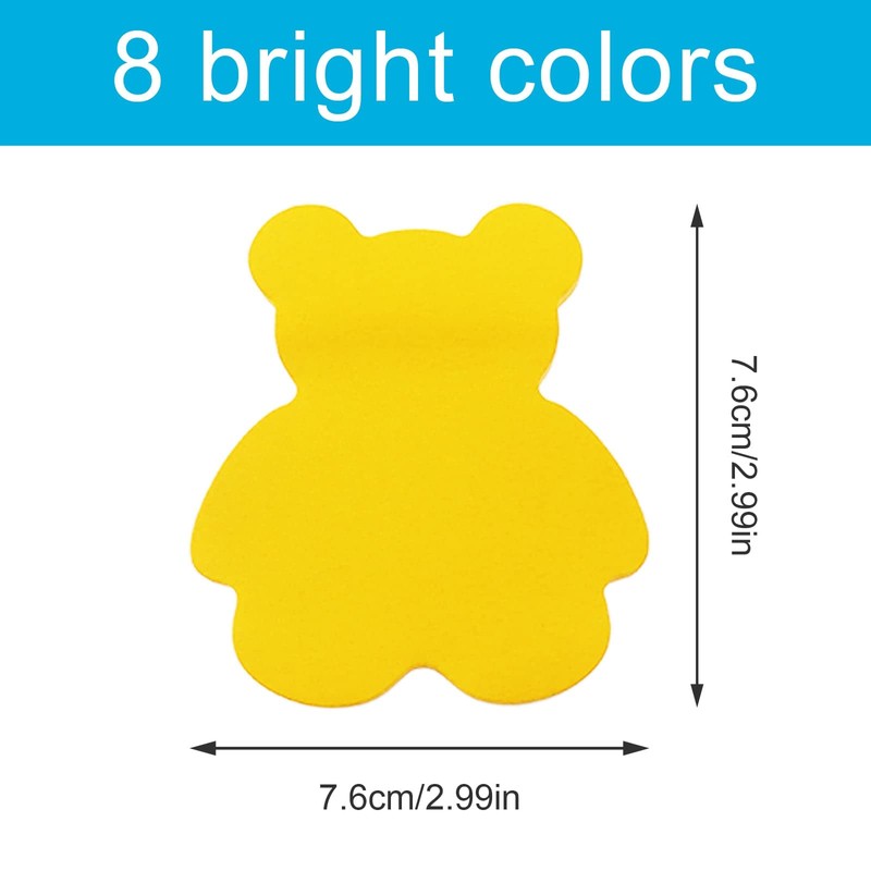 Sticky Notes, 560 Sheets 8 Colors Bear Shape Self Sticky
