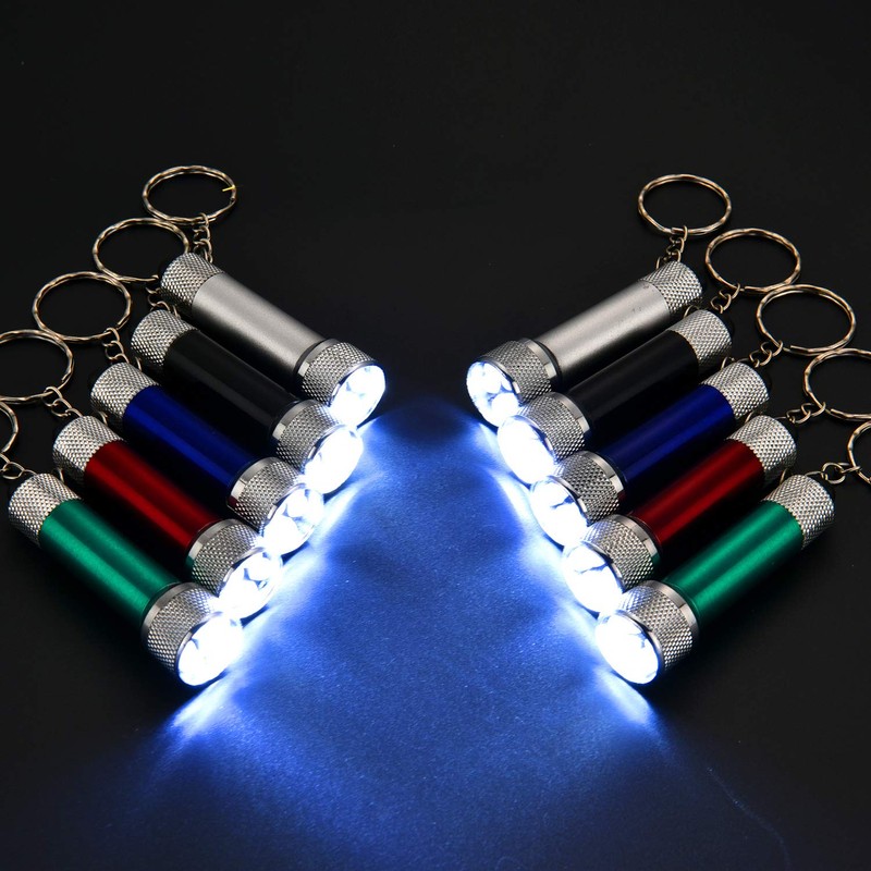 Honoson 30 Pieces Mini Led Flashlight Keychain Portable 5 Bulb