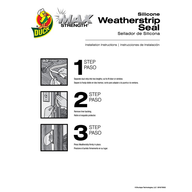 Duck MAX Strength Silicone Weatherstrip Seal, Self-Adhesive Premium Weatherproofing, .3125-Inch