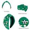 Casoty Green Soccer Headband for Women, Sports Knotted Headband, Soccer
