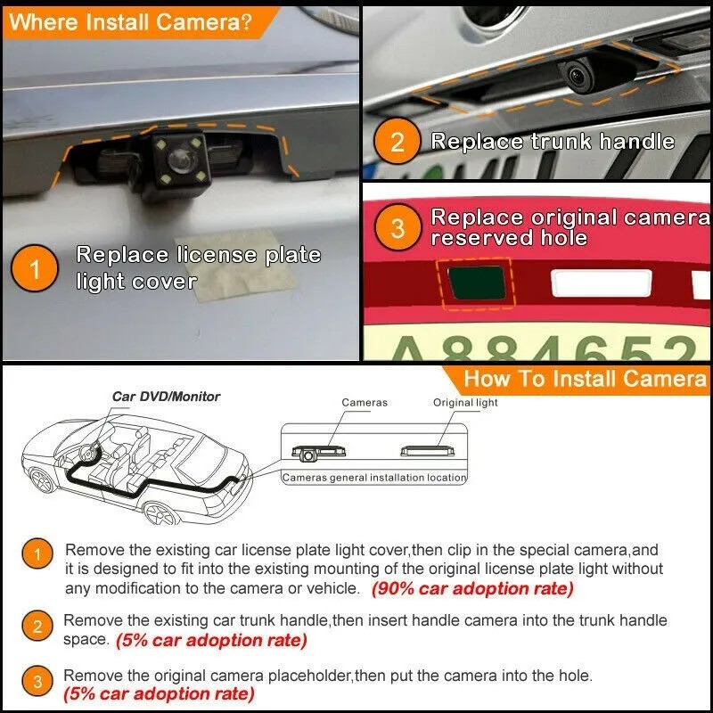 New Vision Car Rear View Backup Camera For Honda Pilot