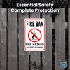 No Campfires Sign, 8x12 Reflective Aluminum Fire Ban No Open